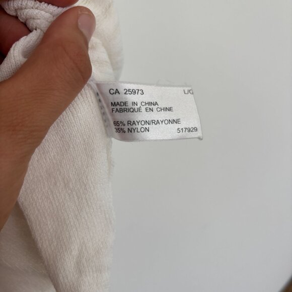 One on One White Top with Coffee Brown Detail size L - Picture 5 of 6